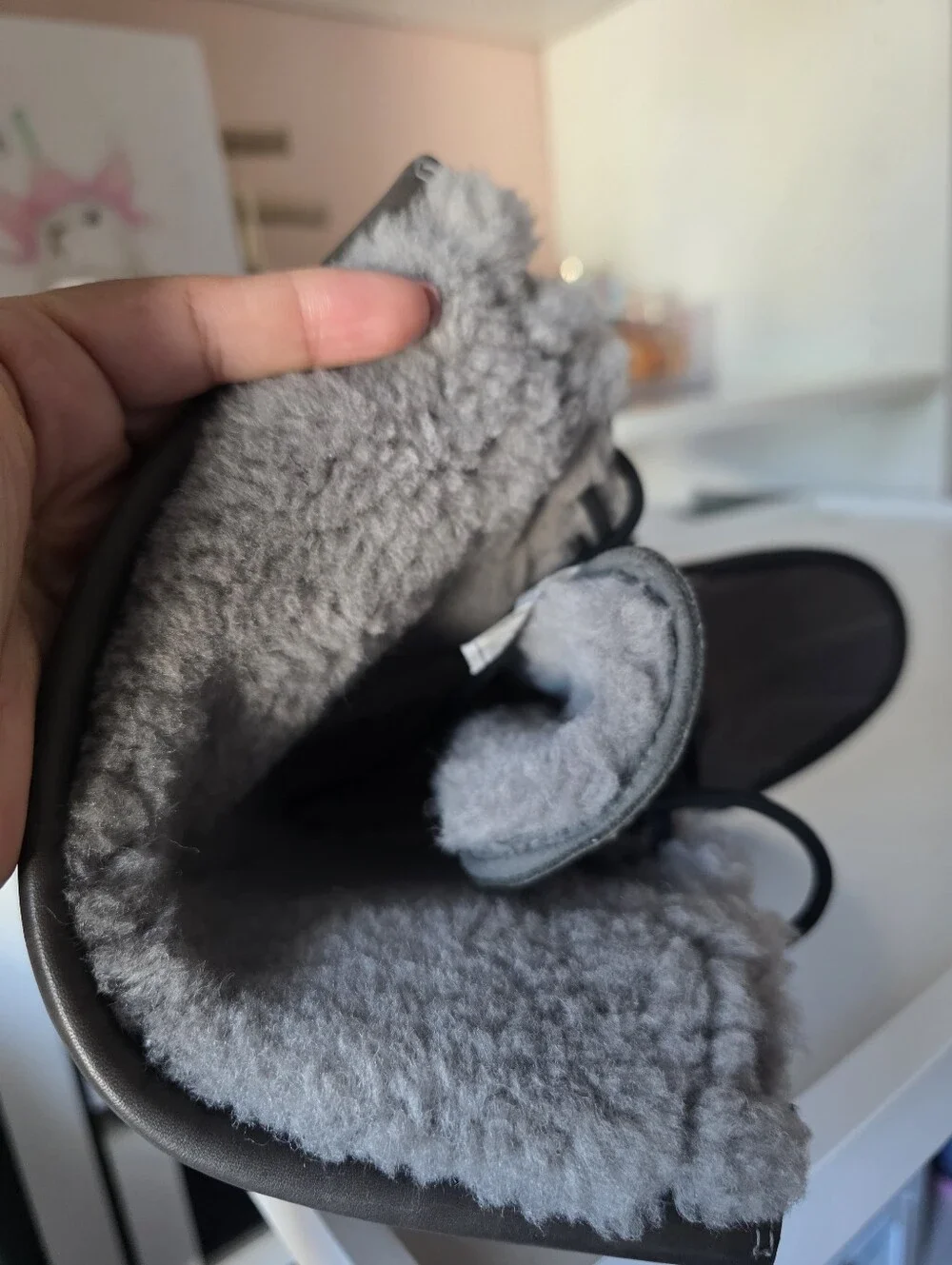 UGG Sheepskin-Lined Winter Boots in Dark Brown and Black